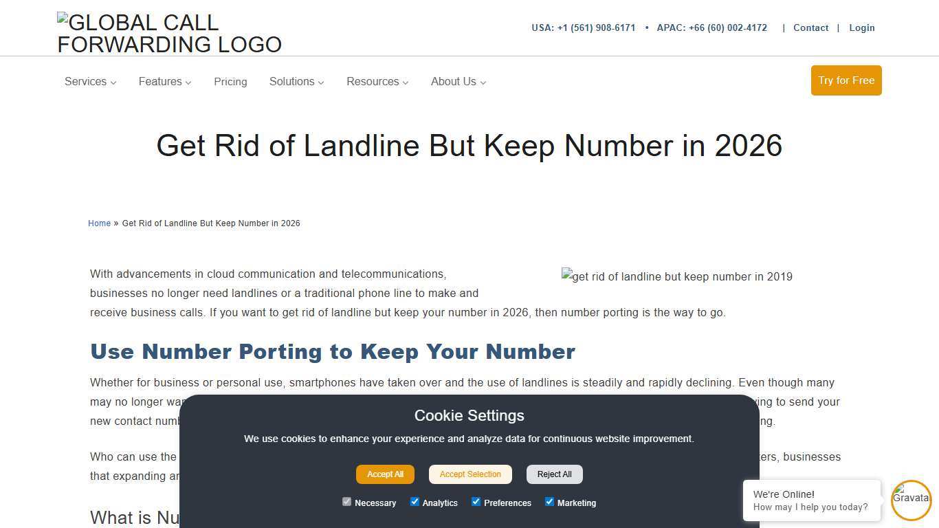 Get Rid of Landline But Keep Number in 2026 | Global Call Forwarding